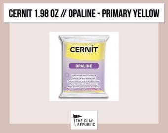 Cernit Opaline Polymer Clay 2oz | Primary Yellow | Semi-Translucent Oven Bake Clay // cernit-opaline-jaune-primaire