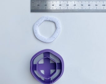 Organic Ring Polymer Clay Cutter / Donut Clay Cutter / 3D Printed Earring Cutter / Polymer Clay Tools / Cutout Window Cutter