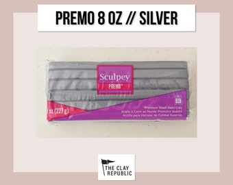 Premo Sculpey Polymer Clay 8oz | Silver | Oven Bake Clay