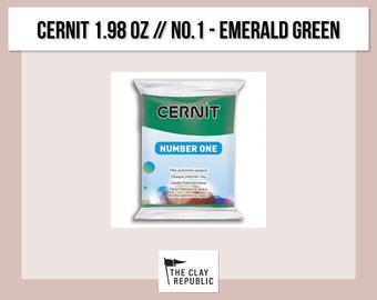 Cernit No.1 Polymer Clay 2oz | Emerald Green | Opaque Oven Bake Clay // cernit-no1-vert-emeraude