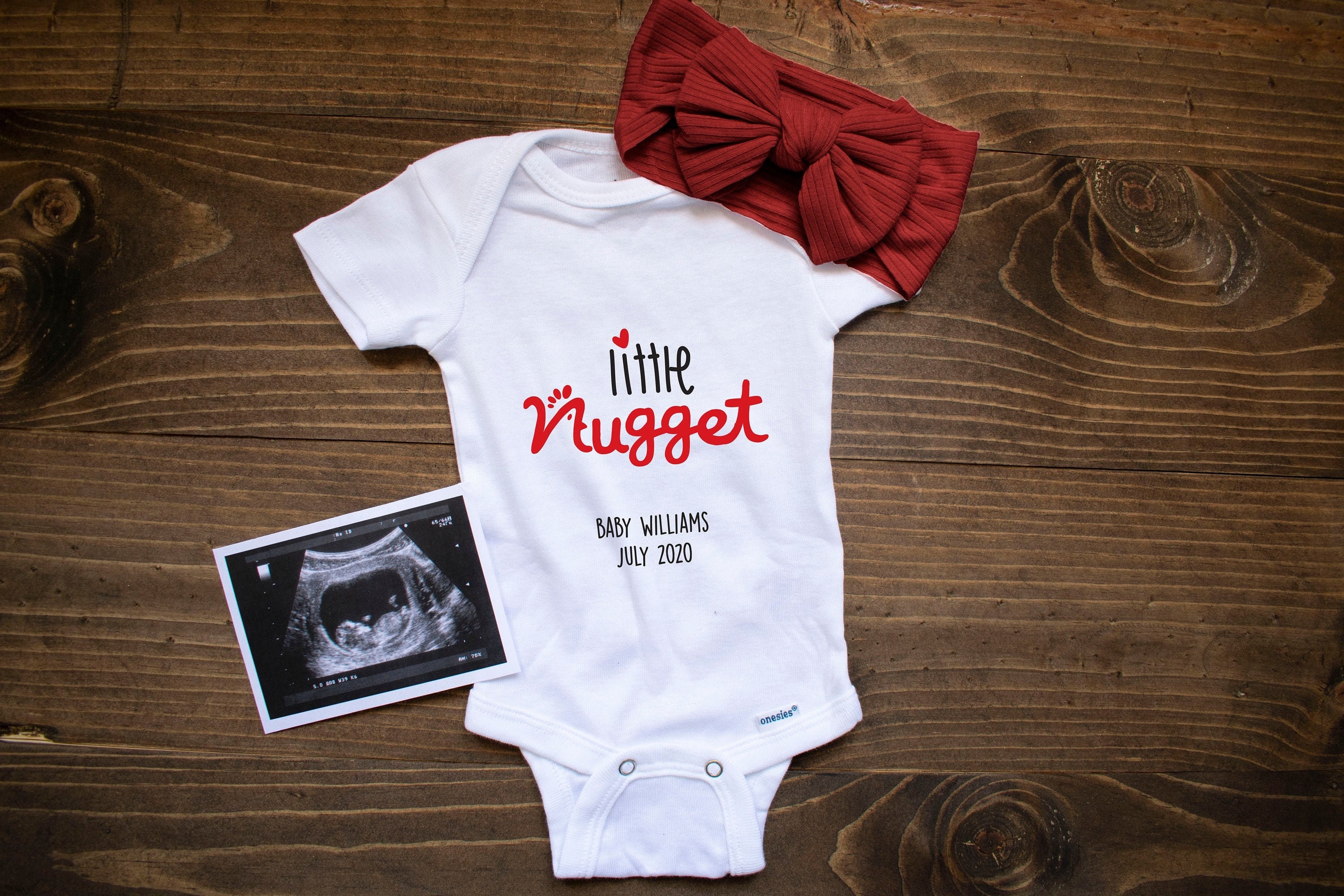 Download Chick Fil A Bodysuit Baby Announcement Little Nugget Baby ...