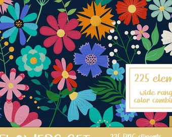 Wildflower SVG Clipart Set – mega, bundle, floral, wedding, layers, cutfile, cricut (Instant Download)