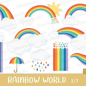 Rainbow World Clipart Set - Colors, Colours, Image, Printable, Pencils ...