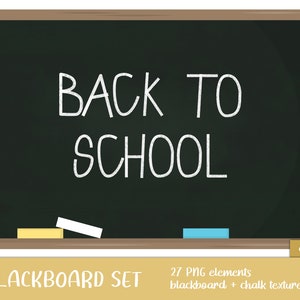 Blackboard Clipart Set - chalk, alphabet, image, printable, school, board, education (Instant Download)