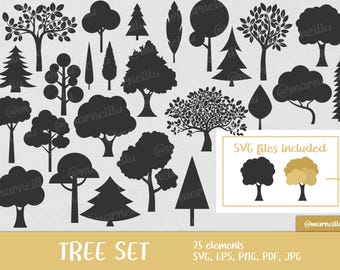 Tree svg, tree silhouette svg, tree svg bundle, tree clip art png, tree illustration