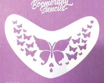 Butterflies Crown Face Painting Stencil