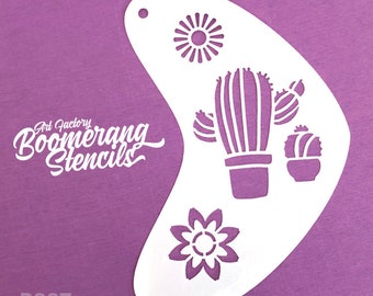 Cactus face Painting Stencil