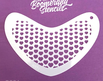 Half Tone Hearts face painting stencil