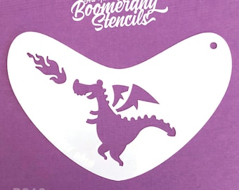 Cute Dragon Face Painting Stencil