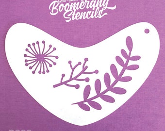 Boho Leaves Face Painting Stencil