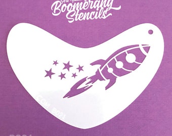Rocket and Stars  Face Painting Stencil