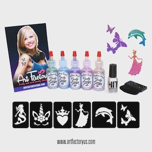 30 Glitter Tattoo Kit with Girl Designs by the Art Factory