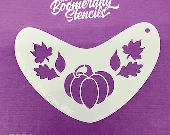 Pumpkin and leaves Face Painting Stencil
