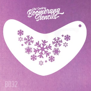 Snowflake Cluster Face Painting Stencil