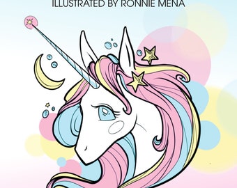 The Coloring Book of Unicorns Illustrated by Ronnie Mena