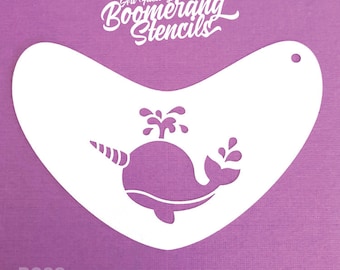 Narwhale Face Painting Stencil