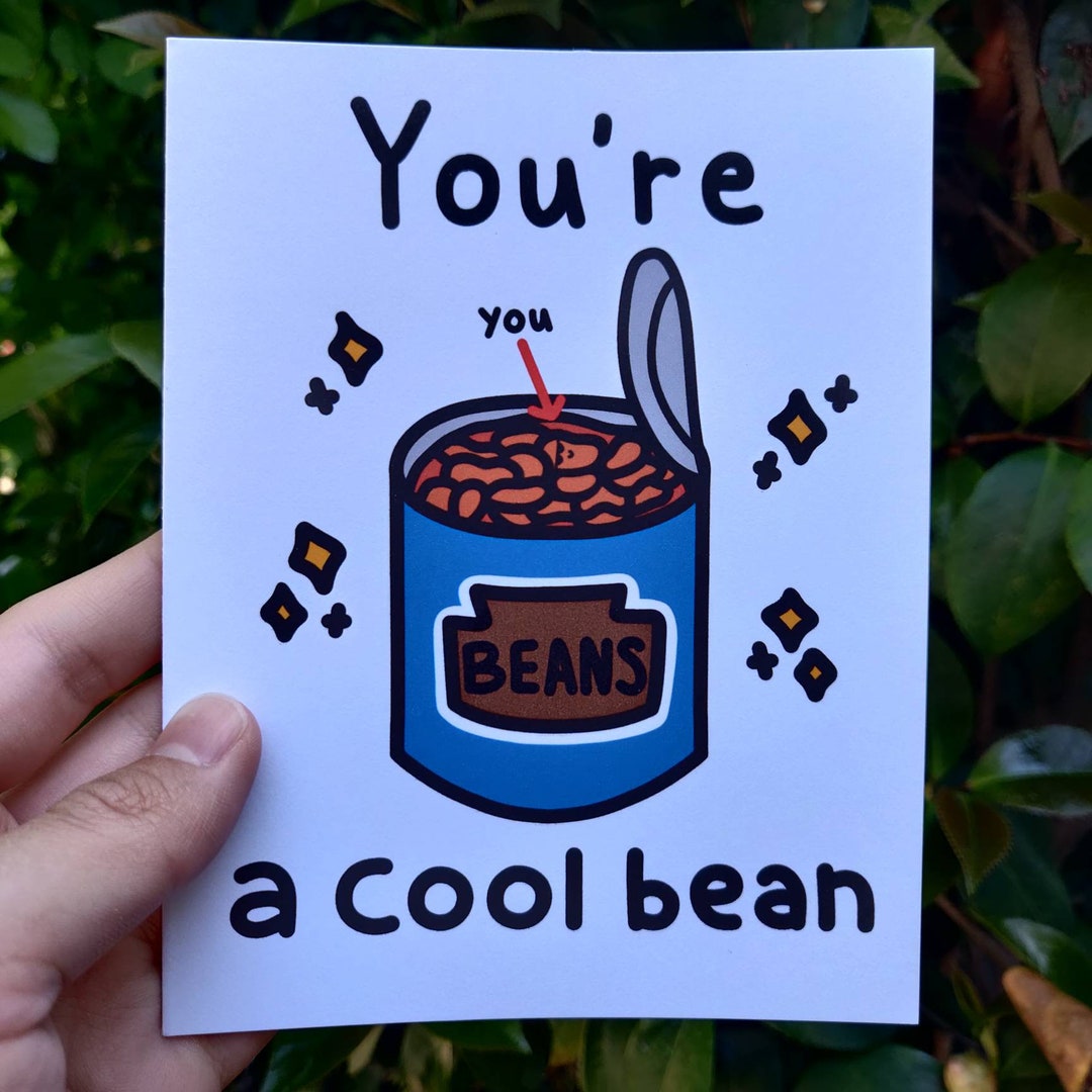 Cool Bean Card / Beans Meme Card / Bean Puns Card Etsy