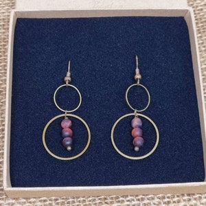Boho elegance with Red TigerEye: Filigree, rustic earrings in a light ethnic style made of antique brass – perfect for her!