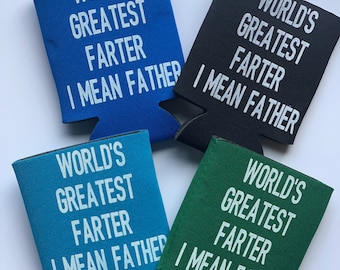 World's Greatest Father Can Coolers, Fathers Day Gift, For Him, Koozies, Can Huggers, Can Coolers, Party Favors