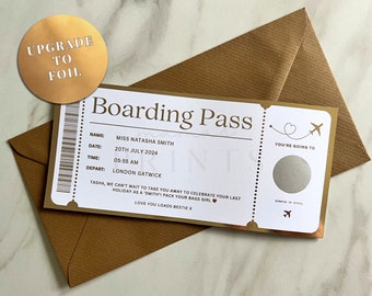 Foil Boarding Pass | Personalised Surprise Holiday Scratch Card | Boarding Pass Scratch Card | Surprise Scratch Card | Holiday Surprise