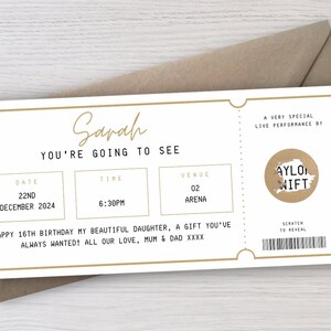 Biglietto per evento a sorpresa personalizzato / Buono regalo per spettacolo / Appuntamento serale / Biglietto regalo di compleanno / Buono regalo di compleanno / Biglietto per il teatro / Concerto