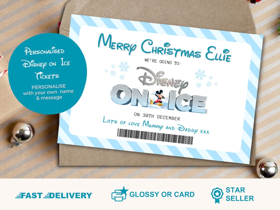 Personalised Disney on Ice Ticket Surprise Disney Gift Etsy UK