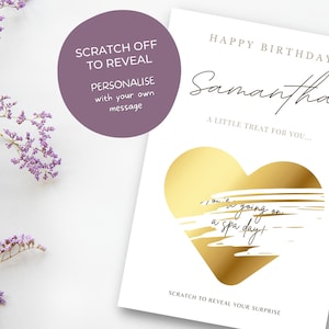 à gratter personnalisée d'anniversaire | Carte à gratter surprise, pour grands-parents, tantes, oncles, frères, sœurs, amis
