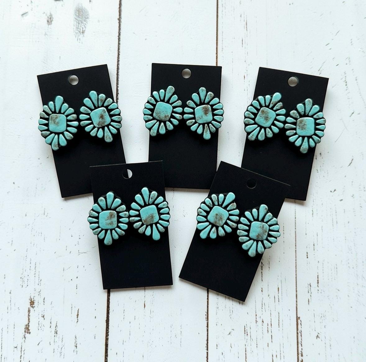 Turquoise Clay Stud Earrings