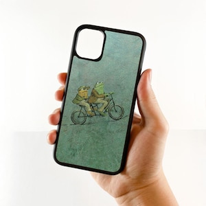 Coque de portable grenouille et crapaud pour vélo, iPhone 7/8, iPhone 11, iPhone 12/12 Pro, iPhone 13, iPhone 14, iPhone 15, iPhone 16, Samsung Galaxy