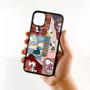 Coque de portable collage Snoopy, iPhone 7/8, iPhone 11, iPhone 12/12 Pro, iPhone 13, iPhone 14, iPhone 15, iPhone 15 Pro, iPhone 16