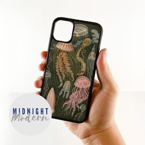 Coque de portable méduse, iPhone 7/8, iPhone 11, iPhone 12/12 pro, iPhone 13, iPhone 14, iPhone 15, iPhone 16, Samsung Galaxy