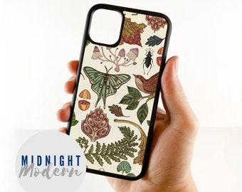 iPhone-hoesje Nature Collection: mot, vogel, botanisch ontwerp