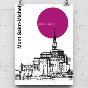 MONT SAINT-MICHEL - Travel print, sea poster, landscape, france