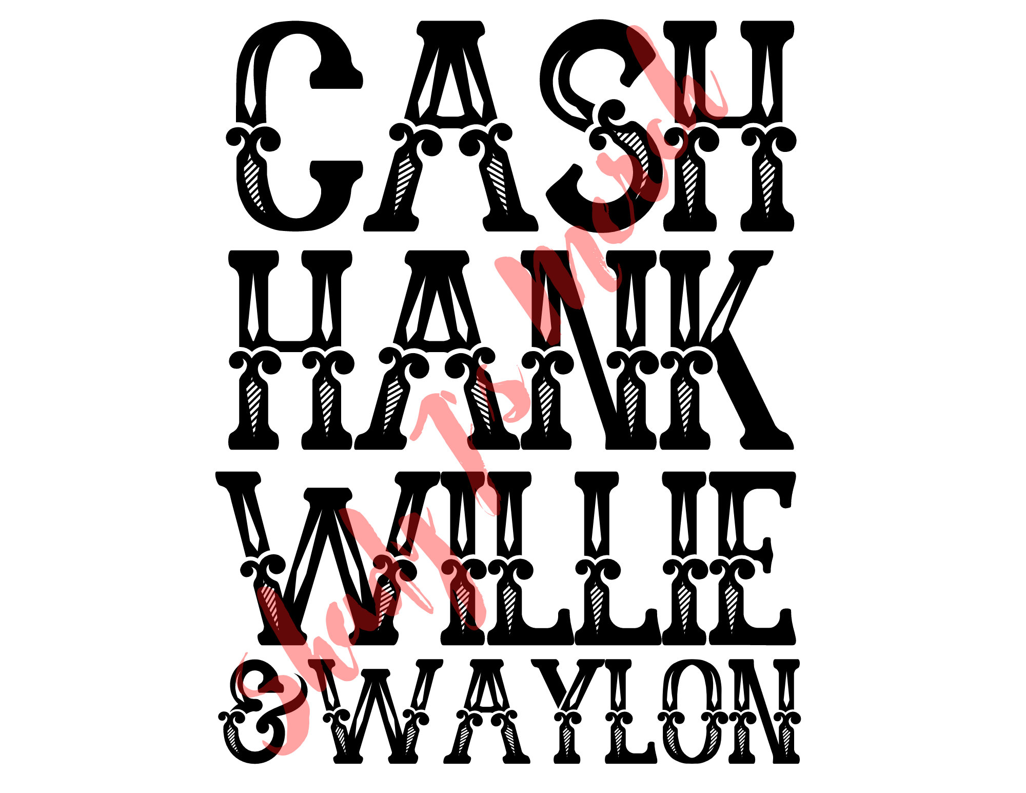 Cash, Hank, Willie, and Waylon PNG for Sublimation - Etsy
