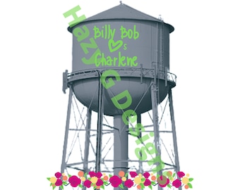 Billy Bob Loves Charlene John Deere Green Water Tower PNG for Sublimation