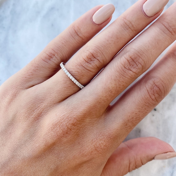 0.42 カラット ダイヤモンド 結婚指輪、14K ホワイト ゴールド - Etsy 日本