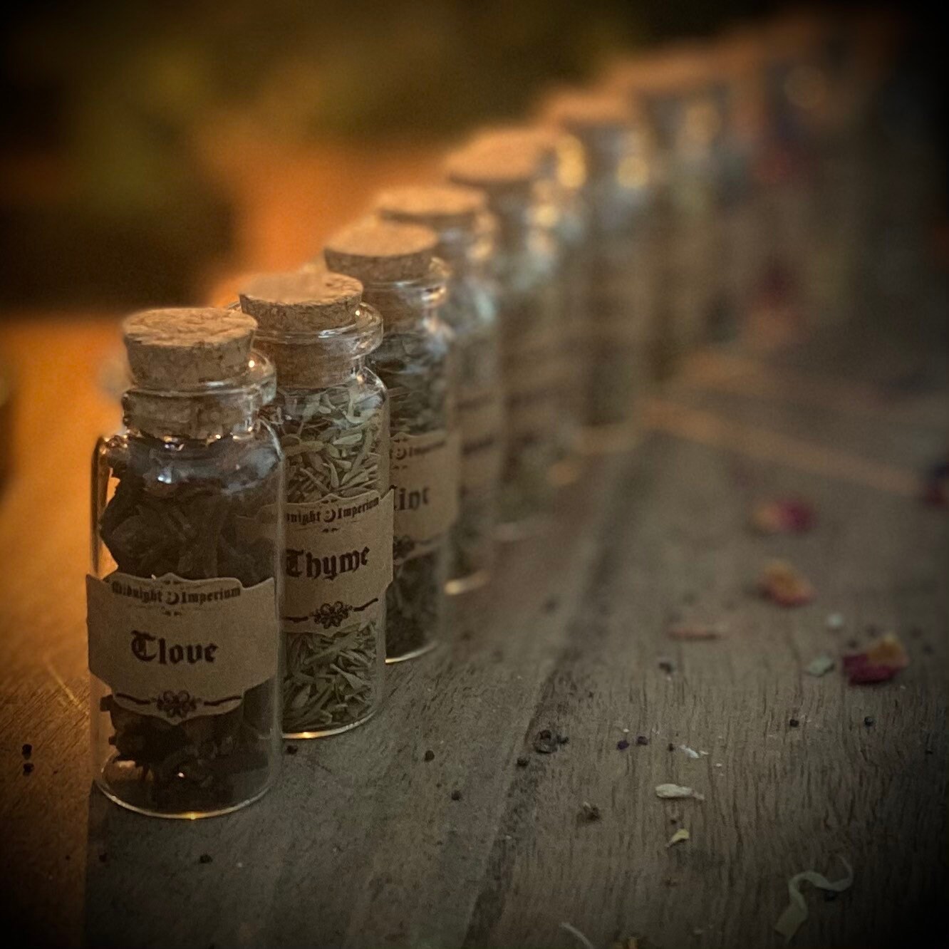 Glass vials with herbs | Herbs in vials | Witch herbs | herbs | Magic…
