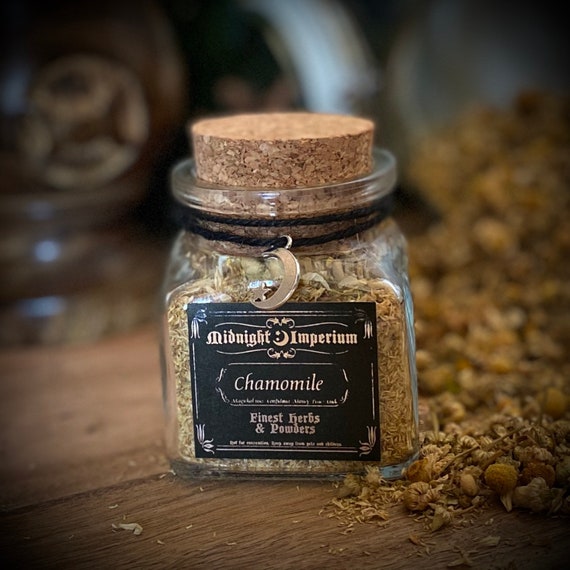 Organic Dried Chamomile | Chamomile in a glass cork top jar