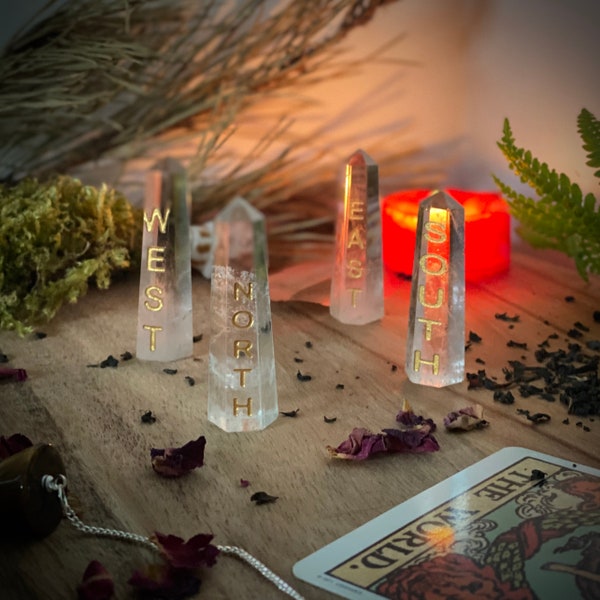 Quartz Element points | Altar points | Quartz Obelisk points | Compass points | Witchcraft | witch ? Wiccan | witch shop | Wiccan shop