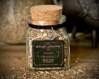 Organic Dried Vervain | Vervain in a glass jar with cork top