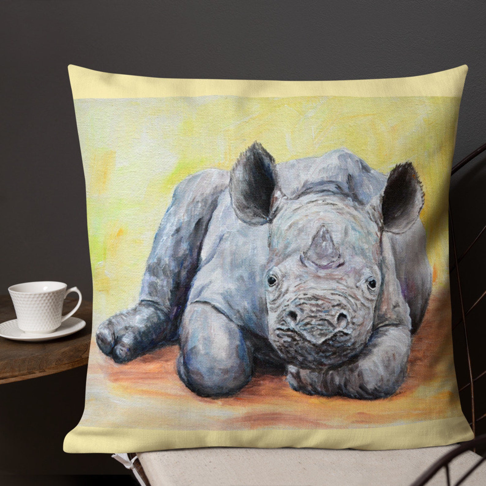 Rhino Pillow Baby Rhino Cute Animals Pillows For Nursery Etsy
