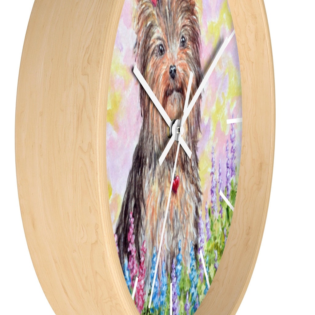 Wall Clock, Yorkie Clock, Yorkie Dog Lovers, Gifts, Cute, Home Decor