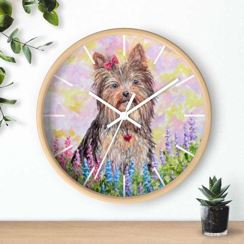 Wall Clock, Yorkie Clock, Yorkie Dog Lovers, Gifts, Cute, Home Decor