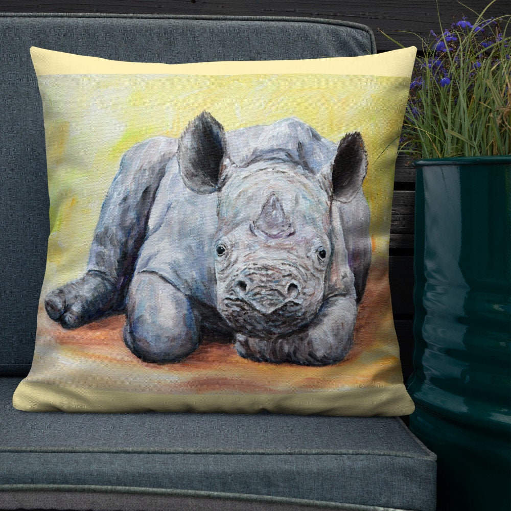 Rhino Pillow Baby Rhino Cute Animals Pillows For Nursery Etsy