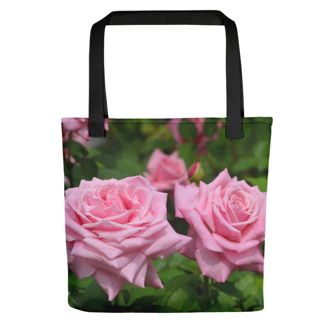 Pink Roses Tote Bag, Flowers, Garden, Shopping Bag, Shoulder Bag ...