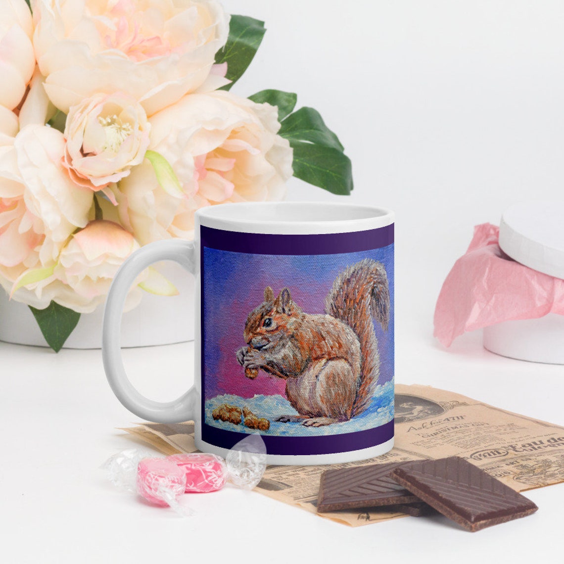 Squirrel Mug Squirrel Coffee Mug Coffee Cup Squirrel Gifts Etsy