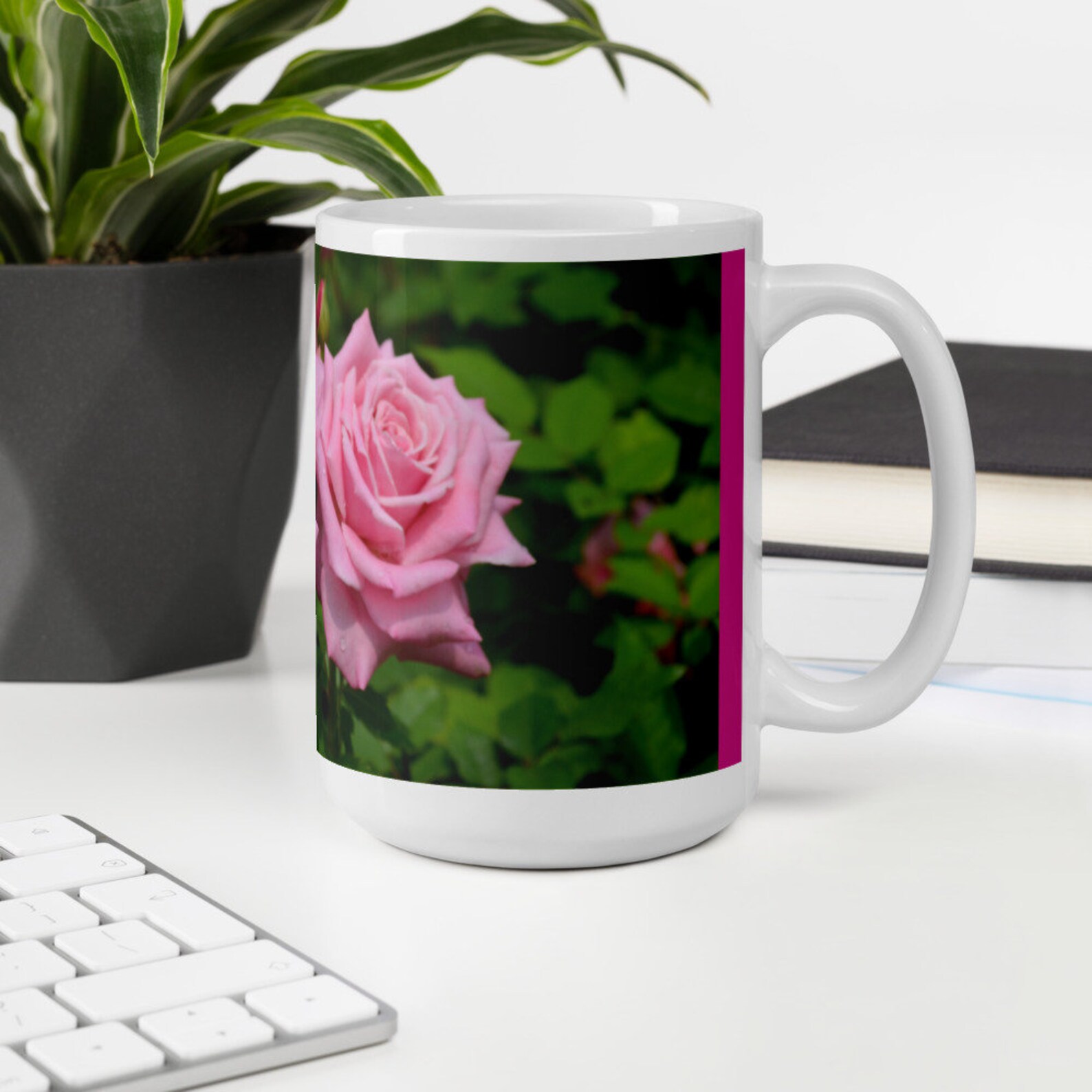 Pink Rose Mug Rose Lovers Coffee Mug Cup Ceramic Printed Etsy