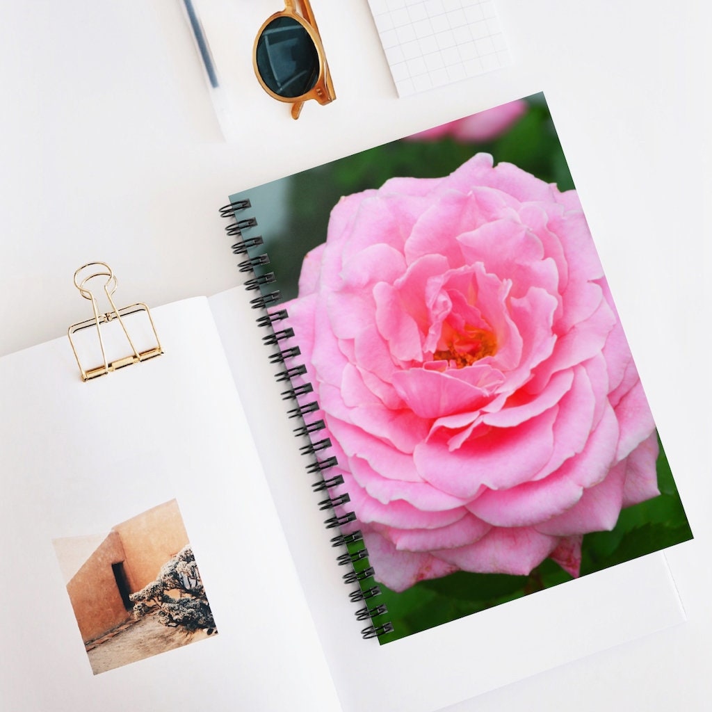 Spiral Notebook Ruled Line Pink Rose Notebook Rose Lovers Etsy UK