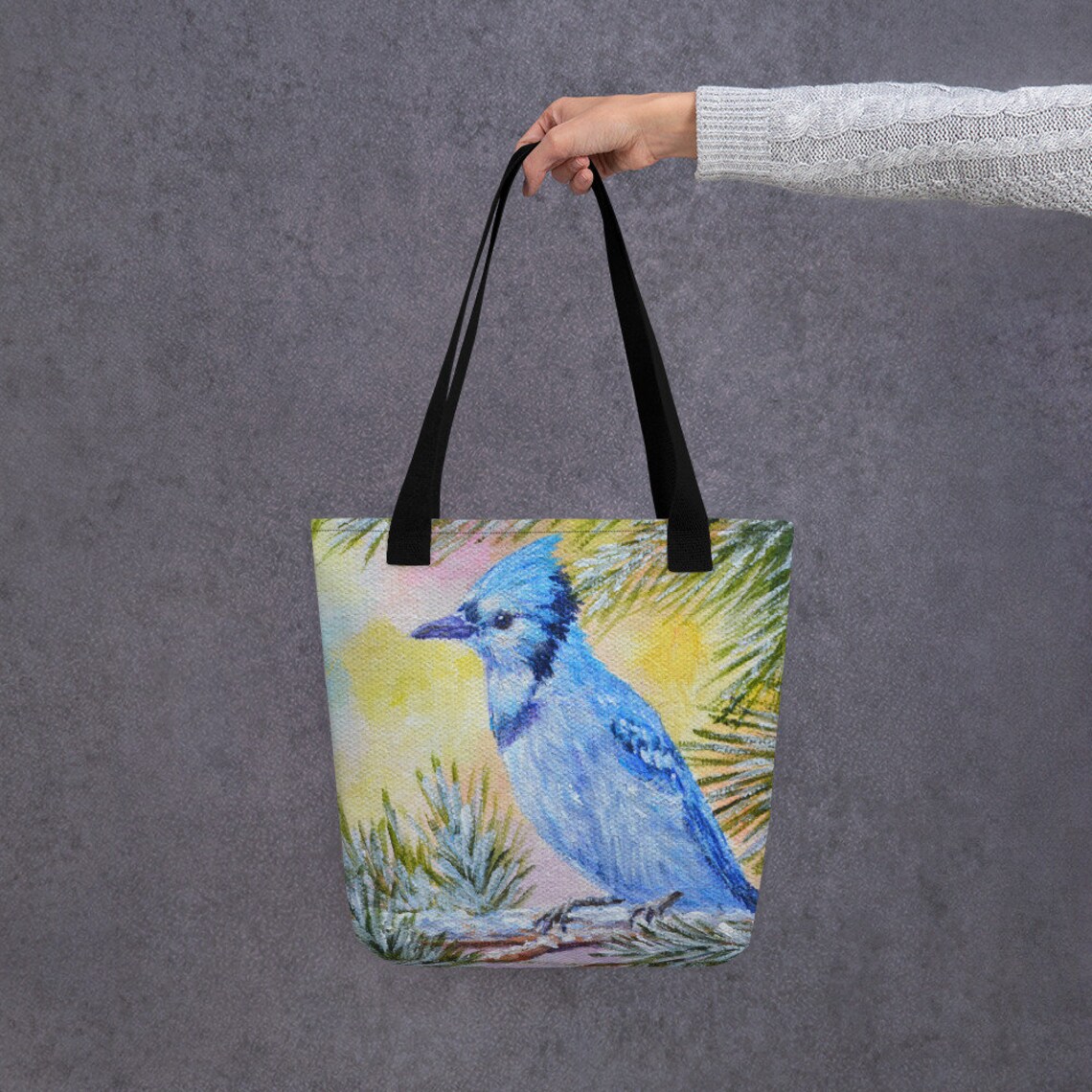 Blue Jay Tote Bag Bird Lovers Blue Jay Gifts Shopping Bag Etsy