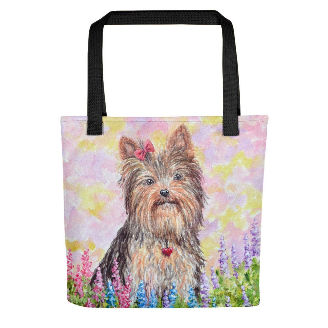 CafePress Yorkie Tote Bag - Natural Canvas Reusable Shopping Bag With Fun Dog Design